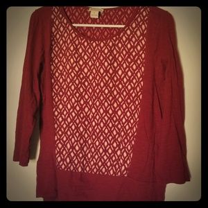 Lucky brand LS maroon top M